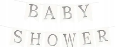 Immagine prodotto di Striscione per baby shower, argento, 1 set