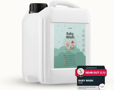 Produktbild von eco:fy Waschmittel für Babywäsche für alle waschbaren Textilien | Kleidung, Bettwäsche, Decken, Stofftiere | ohne Duftstoffe | ohne Farbstoffe |  aus nachwachsenden Rohstoffen & biologisch abbaubar