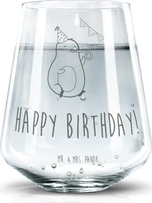 Produktbild von Mr. & Mrs. Panda Glas Avocado Geburtstag - Transparent - Geschenk, Trinkglas, Trinkgefäß, Alles Gute, Party, Wasserglas, Happy Birthday, Becherglas, Frucht