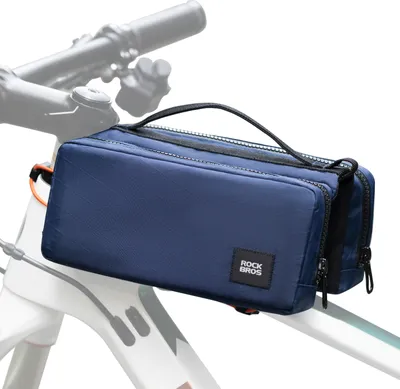 Immagine prodotto di ROCKBROS 2*1L Borsa per telai Borsa per telai con tracolla Borsa a tracolla Blu scuro