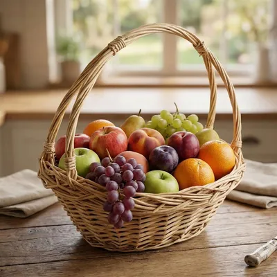 Produktbild von Bügelkorb "Zopfrand" klein, aus Weide, weiß, Geschenkkorb, Präsentkorb, Weidenkorb