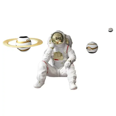 Produktbild von Büttner Astronaut Spaceman Astronaut Raumfahrer 3D Wanddekoration aus Polyresin Dekofigur Groß Weltraumfigur Wandskulptur Wanddeko Wandbild 3D XXL
