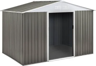 Image de Abri de jardin métal "Dallas" - 5,29 m2 (4,83 m2 au sol) - Taupe