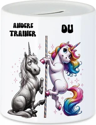 Produktbild von Andere Trainer Du Einhorn Spardose Trainerin Yoga Fußball Handball Volleyball