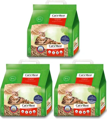 Produktbild von Cat's Best Original Katzenstreu 3er-Pack (3 x 5l) 6,3kg