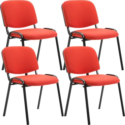 Obrázok produktu pre 4x Stohovateľná konferenčná stolička Ken látka - Čierna