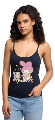 Produktbild von Spreadshirt My Melody Pflückt Mit Risu Herzblümchen Frauen Premium Organic Top mit Spaghettiträgern, XXL, Navy