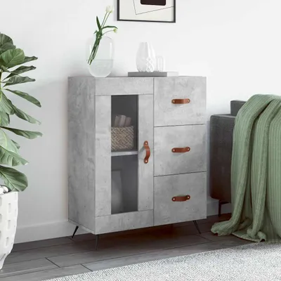 Obrázek produktu pro vidaXL Příborník betonový šedý 69,5x34x90 cm odvozený výrobek ze dřeva