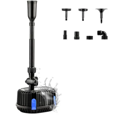 Produktbild von MIAJARD Springbrunnenpumpe außen 1000L/H Teichpumpe Wasserspielpumpe für Gärten, Teich, Brunnen 20W