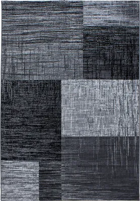 Produktbild von Villa Möbel Pluiva Wohnzimmer-Teppich, Designteppich, Abstrakt Kariert Design, Farbe:Schwarz, Grösse:280x370 cm