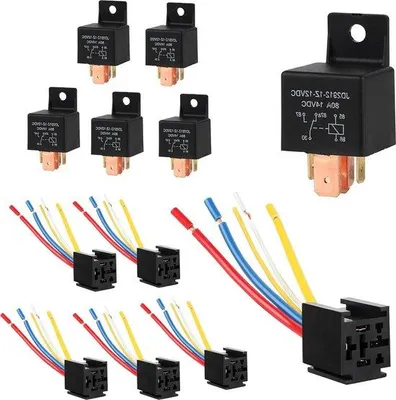 Image de Relais SPDT 12 V, 80 A, 5 broches, à 5 fils, pour voiture, moto et camion.