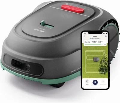 Produktbild von Philips Rasenmähroboter Serie 3000 - Kreuzmähen, GPS-Karten, intelligentes Mähen, Regensensor, grau (RSL3000/10)