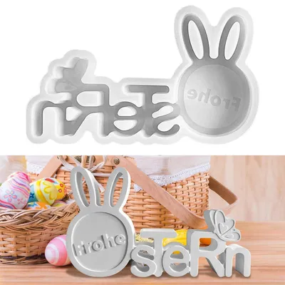 Produktbild von Silikon Gießform Osterhase 3D DIY für Gips & Epoxidharz 540.8 ml
