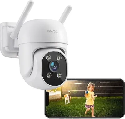 Image de Caméra de sécurité pour l'extérieur avec vision nocturne et détecteur de mouvement - Caméra WLAN 24/7 avec audio bidirectionnel