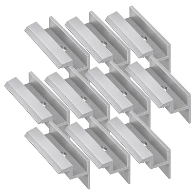 Produktbild von 10x Endklemme silber für 30mm Solarmodul Aluminium Korrosionsbeständig Solar PV Modul Montage Halterung Befestigung Set Panel