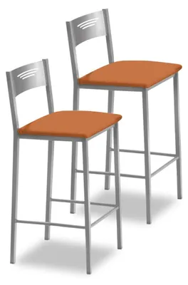 Productafbeelding van ASTIMESA Twee keukenhokkers, 60 cm, kunstleer, oranje (TAB60NA)