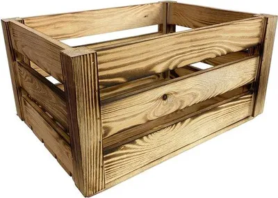Produktbild von Ibenzoa® Vintage-Holzkiste 40×30×20 cm – robuste Aufbewahrungs- & Dekokiste aus geflammtem Kiefernholz, ideal als Geschenk- oder Weinkiste