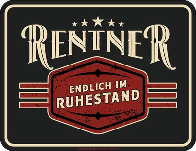 Produktbild von Ruhestand - Rentner - hochwertig bedrucktes Blechschild - Größe 22x17 cm