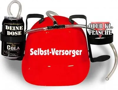 Produktbild von Trinkhelm Spaßhelm mit Printmotiv - Selbst-Versorger- 51651 Color - rot