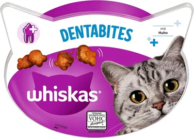 Produktbild von Whiskas Dentabites Zahnpflegesnacks für Katzen mit Huhn, 8x40g (8 Packungen)