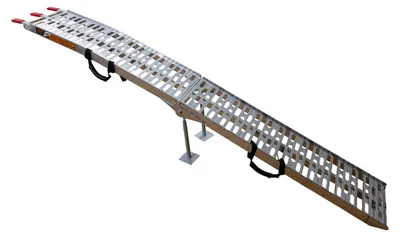 Produktbild von UNITRAILER ALR003 Klappbare Aluminiumrampe für Anhänger, 221 cm, 340 kg, mit Gurt und Stütze