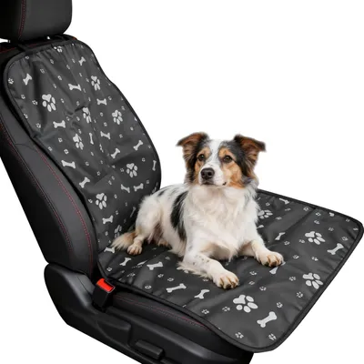 Imagen del producto de Funda para asiento de coche para perros, impermeable, con estampado de patas, universal, apta para coches y SUVs