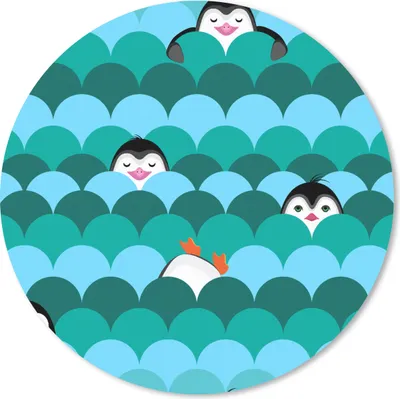 Produktbild von MuchoWow® Mauspad Mousepad Kreis - Pinguin - Entwurf 30x30 cm - Mousepads - Maus Mat - Pad - Mausunterlage - Tischunterlage - Schreibtischmatten