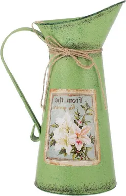 Productafbeelding van Vintage Franse Stijl IJzeren Emmer - Decoratieve Tuinaccessoire voor Bloempot en Huisdecoratie