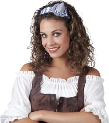 Produktbild von B54224 grau-blau-weiß Damen Sepplhut mini mit Haarreif