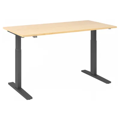 Produktbild von HAMMERBACHER Hammerbacher Schreibtisch 1.600 x 700-1.200 x 800 mm (B x H x T) Spanplatte ahorn
