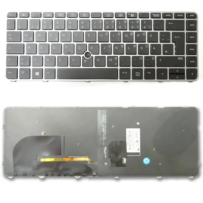 Produktbild von Tastatur für HP Elitebook G3 745 840 848 DE QWERTZ silber Rahmen Keyboard mit Beleuchtung