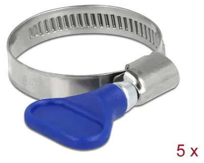 Immagine prodotto di DELOCK Schlauchschelle, Flügelmutter 25-40mm 5 Stk. blau