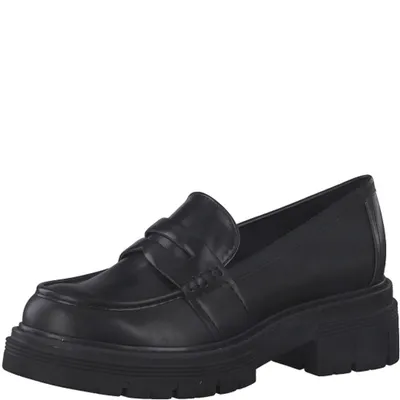 Produktbild von MARCO TOZZI Damen Slipper Halbschuh Penny Loafer Bulky Profil Sohle rund 2-24700-29, Größe:39 EU, Farbe:Schwarz