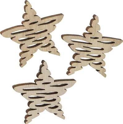 Produktbild von Streudeko Holz Sterne Weihnachten Natur Ø4cm 72 St Tischdeko Bastelideen, 72 Stück