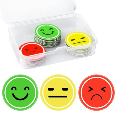 30 Smiley-Magnete, rund, 2,5 cm, bunt, für Kühlschrank & Whiteboard