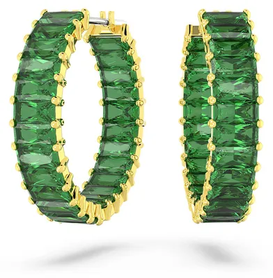 Produktbild von Swarovski Uni Matrix Creolen Grün Gold‑Tone 5658651