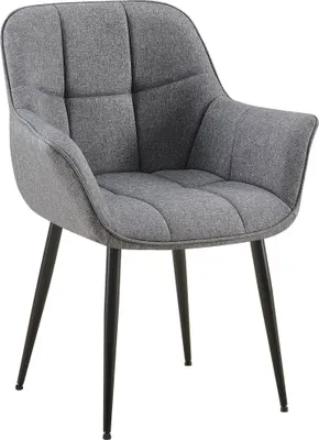 Produktbild von Esszimmerstuhl GUNIM - Stoff Dunkelgrau 65x58x85 cm | Essstühle Esszimmerstühle Küchenstühle Wohnzimmerstühle