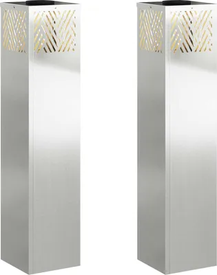 Obrázok produktu pre vidaXL Solárne LED osvetlenie chodníka, 2 ks, strieborné, pozinkované