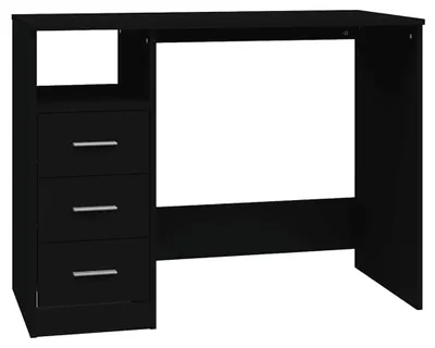 Produktbild von vidaXL Schreibtisch mit Schubladen Schwarz 102x50x76 cm Holzwerkstoff