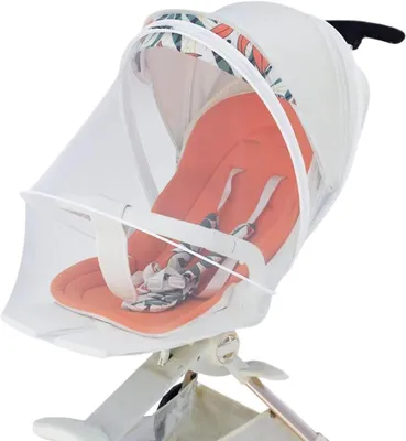 Obrázok produktu pre Sieťka proti hmyzu pre detský kočiarik – ochrana pred hmyzom – optimálne vetranie – 48 x 46 cm – biela