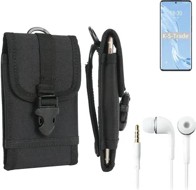 Produktbild von K-S-Trade Holster Schutz Hülle kompatibel mit Meizu 18 Pro Gürteltasche Handy Hülle Tasche outdoor Seitentasche schwarz 1x + Kopfhörer