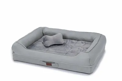 Produktbild von Hundematte Hundebett mit Abnehmbarem Kissen, waschbar und rutschfest Schlafplatz Hundesofa , Hellgrau, 80x60x7cm