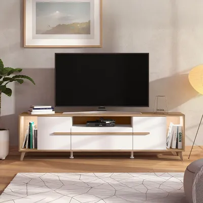 Image de Cavour - Meuble TV, 189x40x52h cm beige, un tiroir