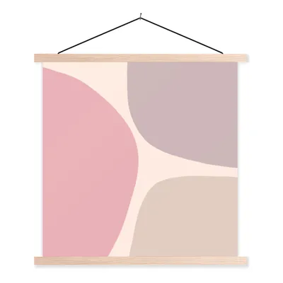 Produktbild von MuchoWow® Textilposter Gestaltung - Pastell - Minimalismus 60x60 cm mit holzfarbenen Rahmen - Wanddekoration