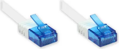 Produktbild von Patchkabel, Cat. 6a, U/UTP, FLACHKABEL, 500 MHz, weiß, 15m, Good Connections®