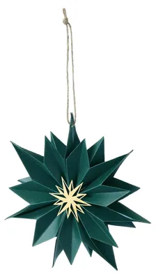 Produktbild von Deko-Anhänger Stern dunkelgrün 20cm aus Papier