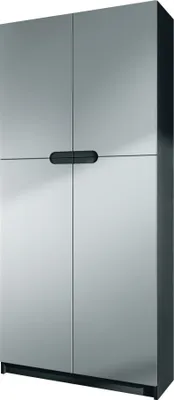 Produktbild von Vladon Büroschrank Logan V1,  Germany, Aktenschrank mit 5 Fächern und 4 Türen, Schwarz matt/Hellgrau Seidenmatt (82 x 185 x 37 cm)