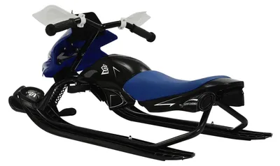 Obrázek produktu pro Řízený sáňky - Skibob Sněhové sáňky - 3 lyže - Tažné lano 80 cm - Do 80 kg - PE a ocel - Tmavě modrá
