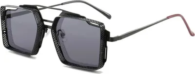 Image de VeyRey Lunettes de soleil Sosrael Steampunk pour femme Lunettes de soleil noires Universelles noires