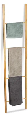 Handtuchleiter Bambus, klappbar, 4 Stangen, 180x42x2 cm, Natur